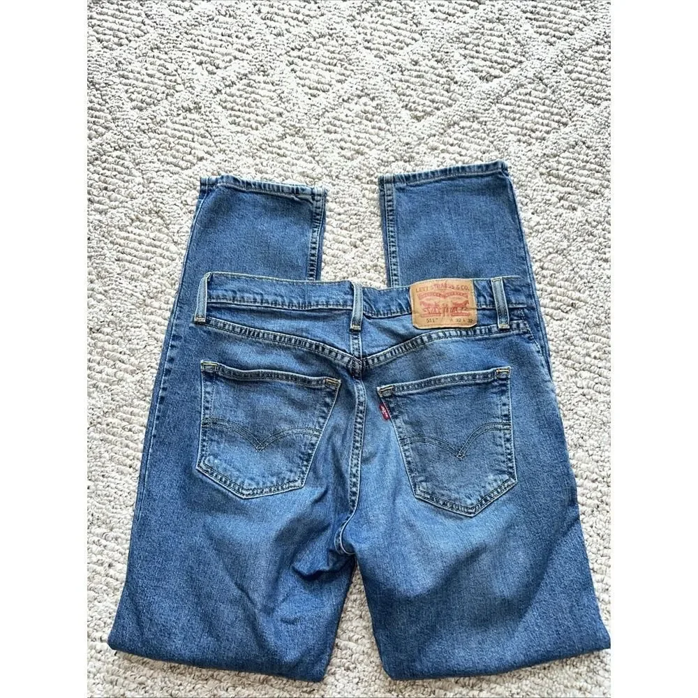 Levi's‎ Men's Jeans Cotton Blue Size 32x32 Zip Solid 511 Slim Denim Original